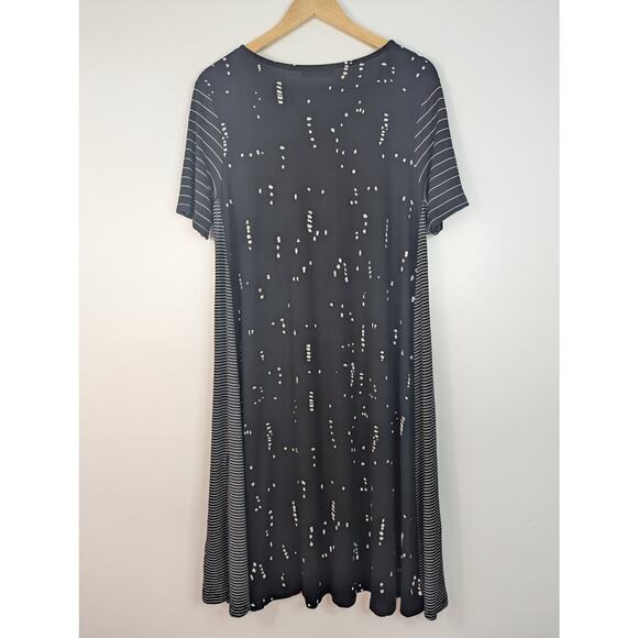 Alembika Spotted Striped Lagenlook Shift Midi Dress - Picture 7 of 8